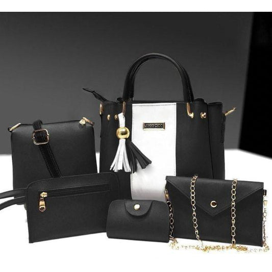 5 Pcs -Stylish Women's PU Leather Handbag Set