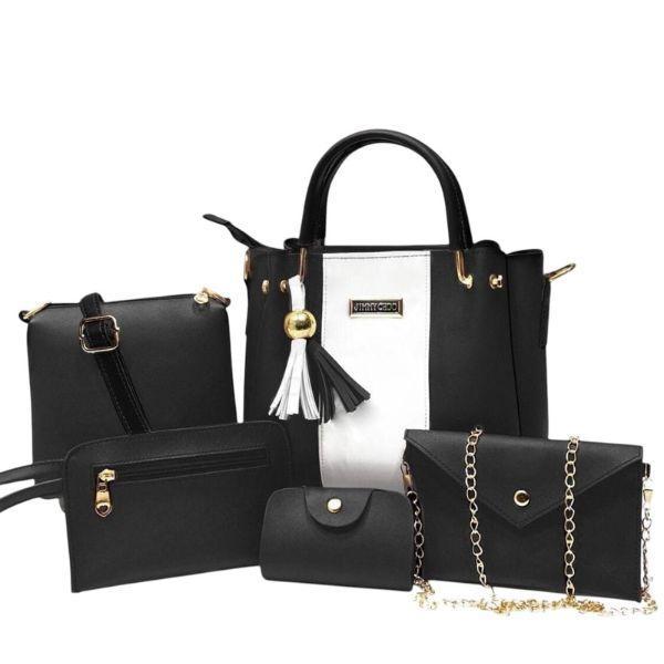 5 Pcs -Stylish Women's PU Leather Handbag Set