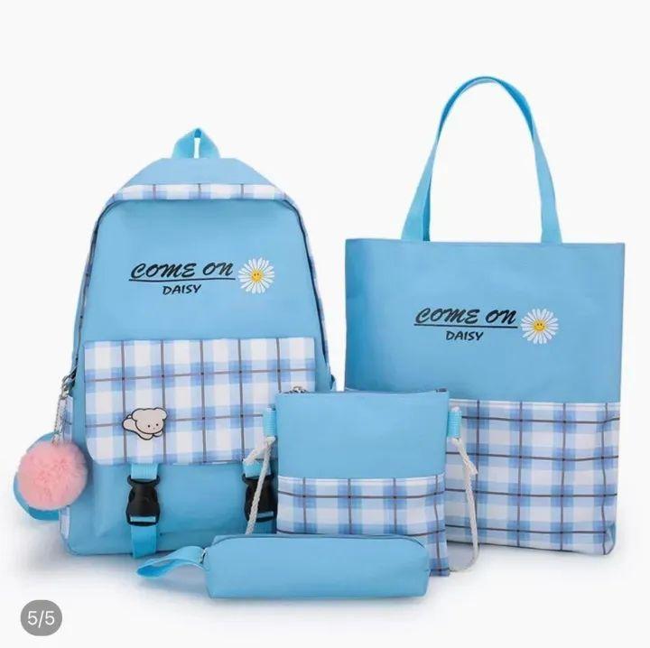 4 Pcs Canvas Backpack Set