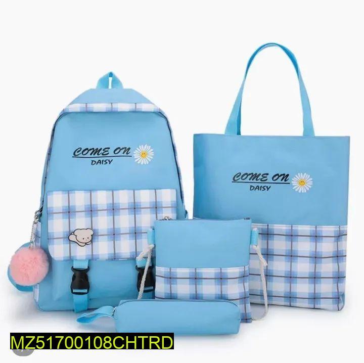 4 Pcs Canvas Backpack Set